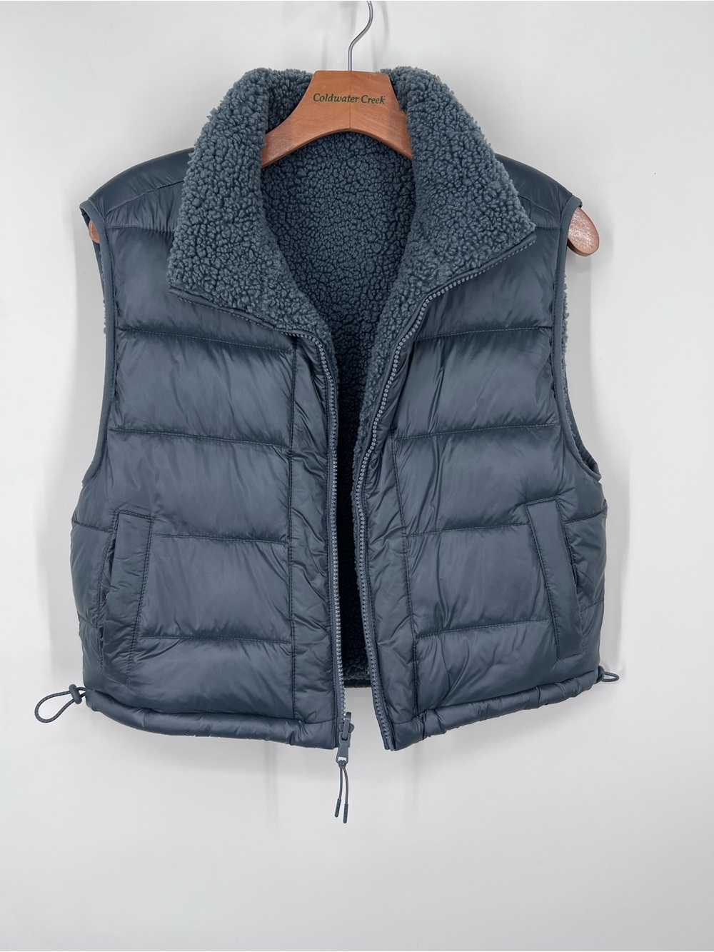 Gilly Hicks Blue Sherpa Lined Puffer Reversible Vest XS